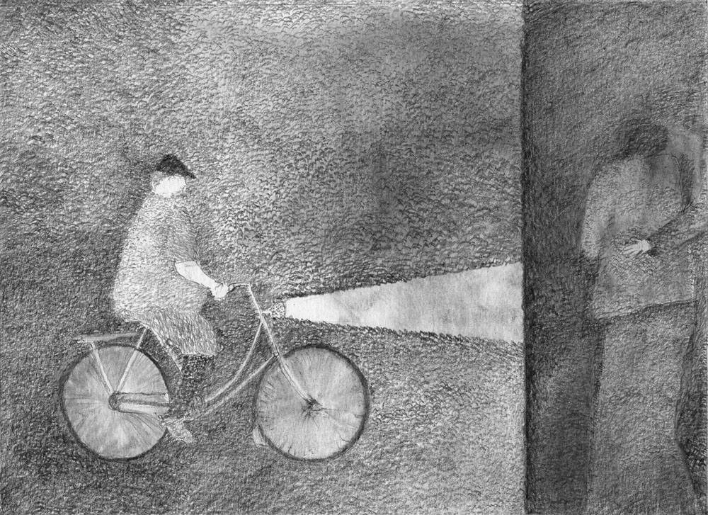 Robert Medley penci with bicycle 4