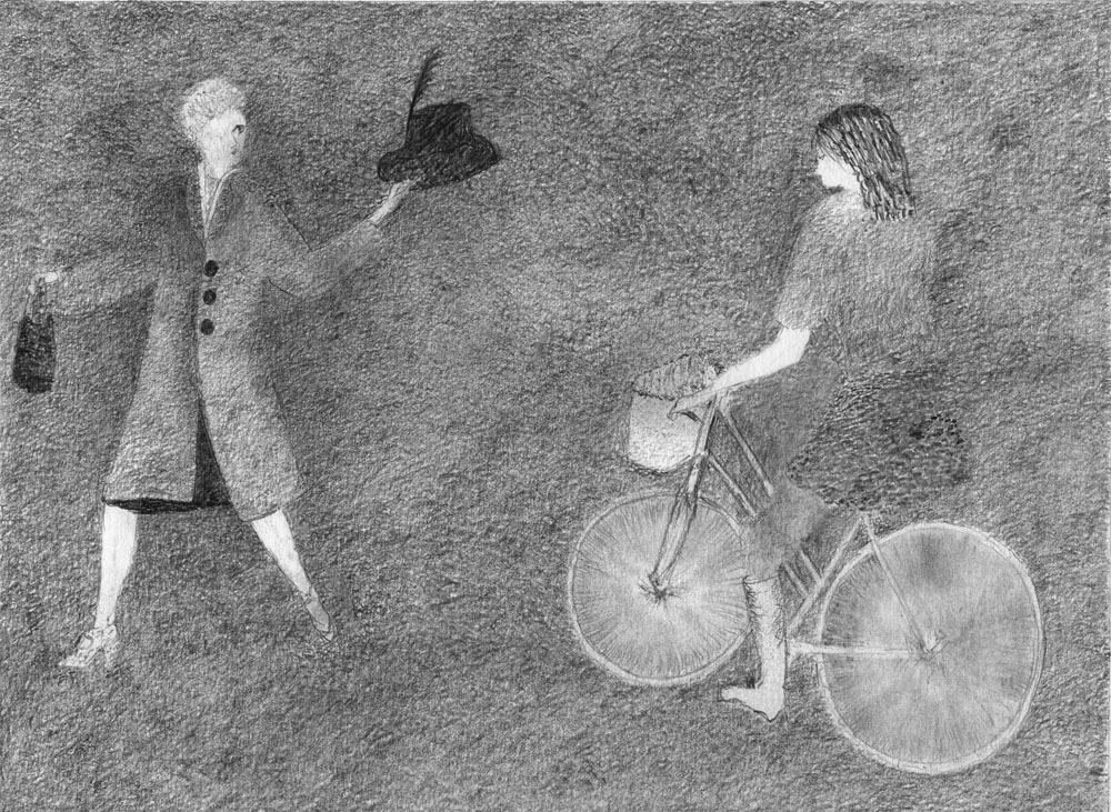 Robert Medley penci with bicycle 5