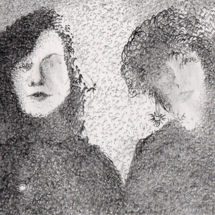 Two Women Pencil drawing