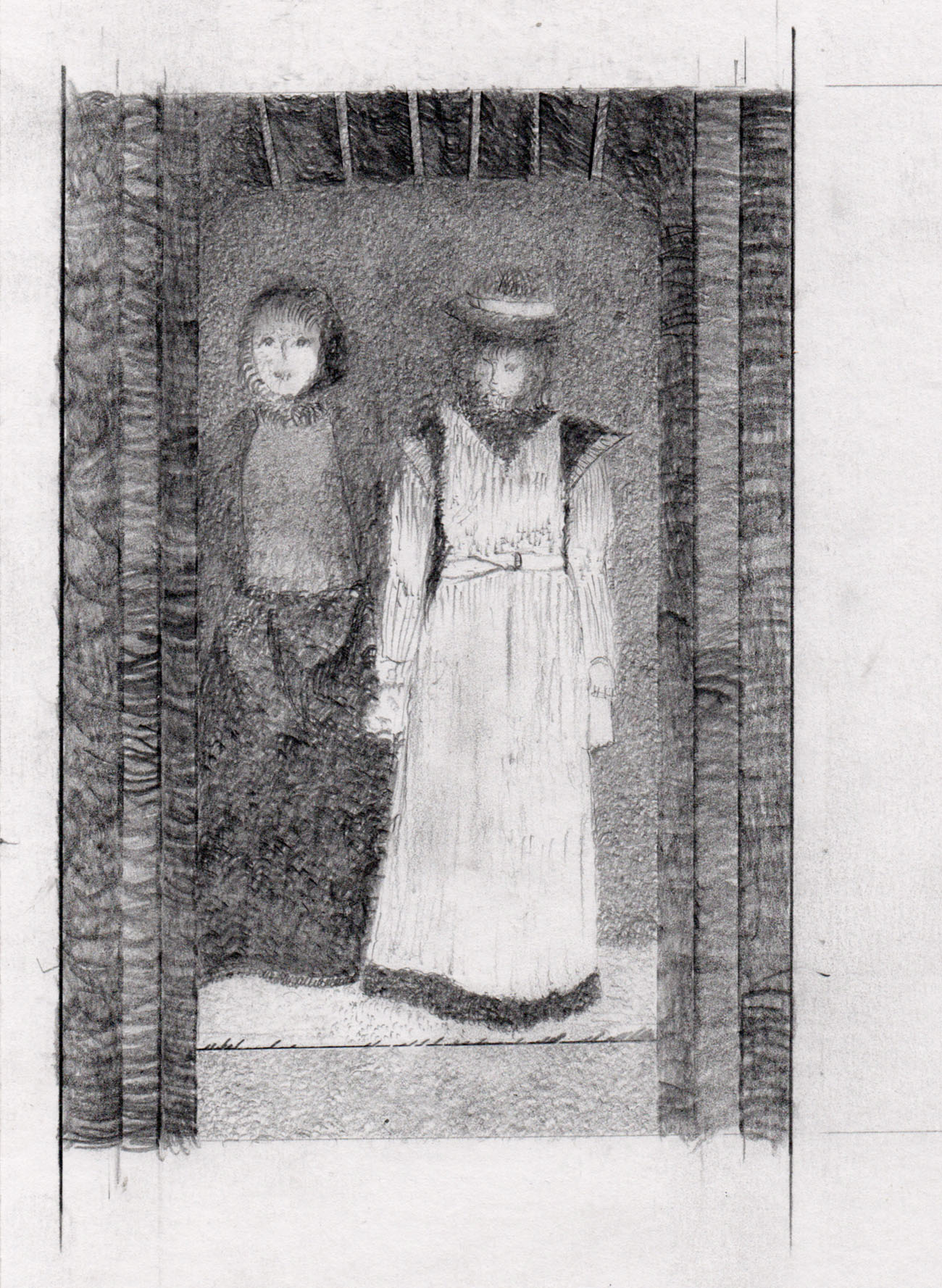 Victorian servant pair Pencil Drawings