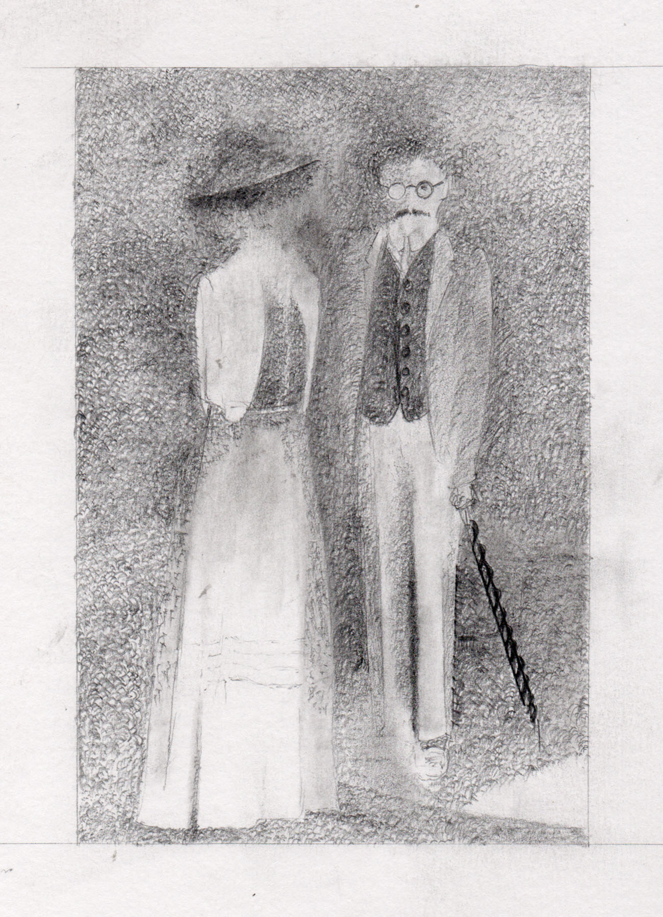 Victorian couple Pencil Drawings