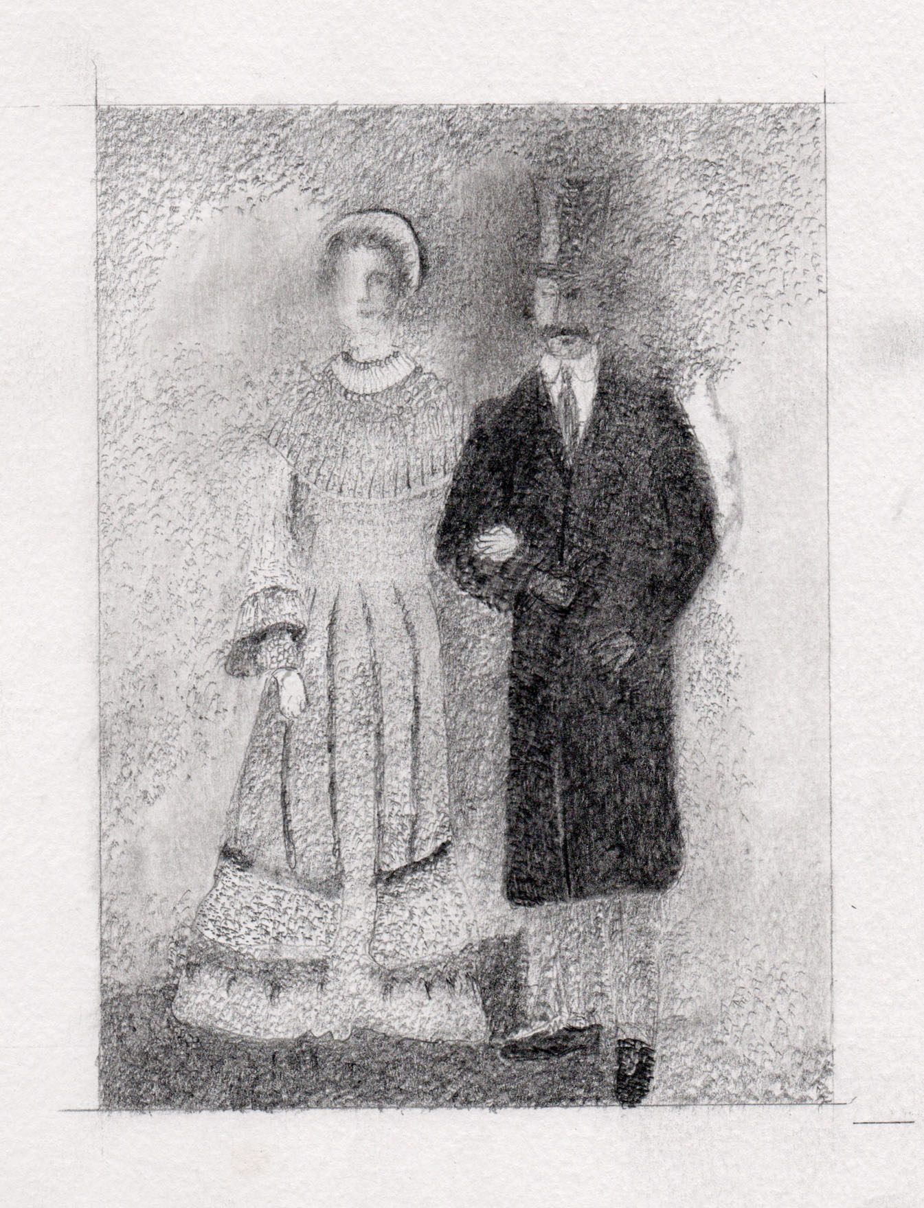 Victorian couple Pencil Drawings